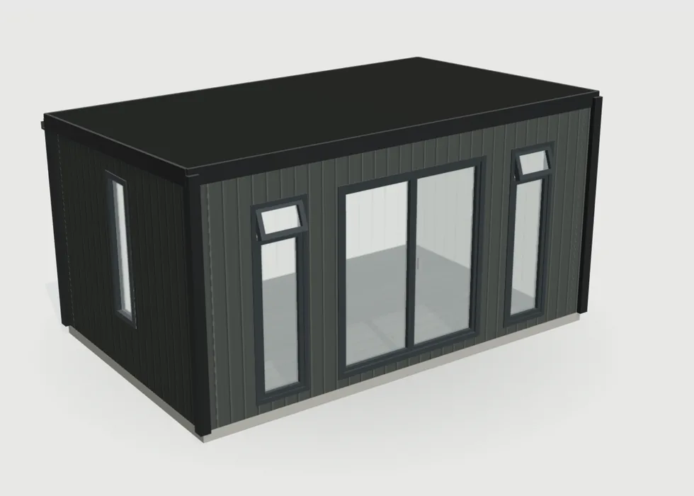 Charcoal composite Noah garden room with no front canopy