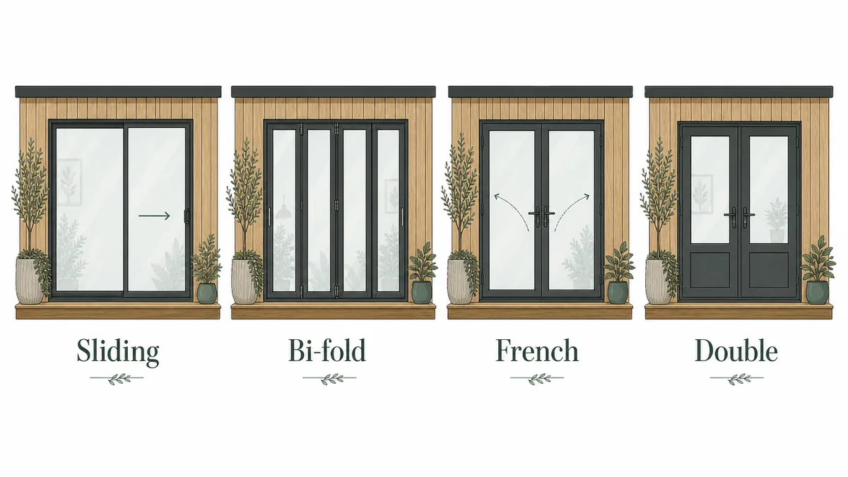 Sliding, bi-fold, French and double doors compared by frame sightline