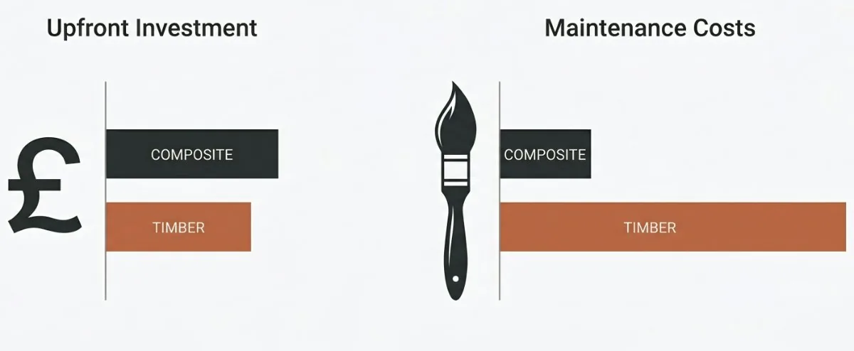 Upfront and maintenance costs compared for composite and timber cladding