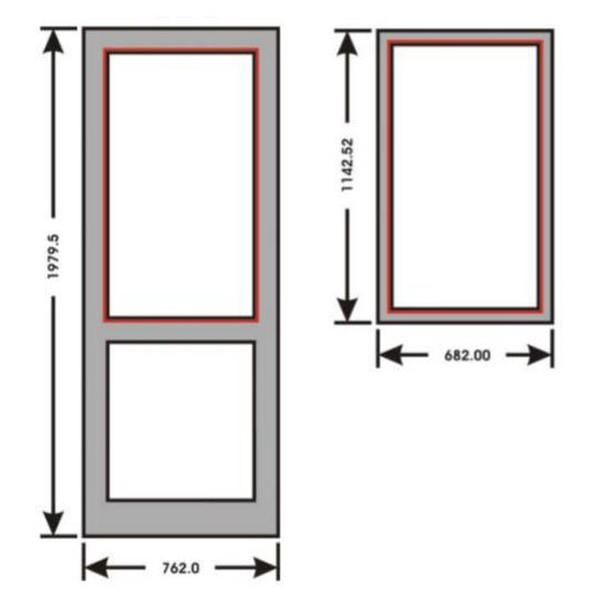 1/2 Length Glass Door With 1/2 Length Windows
